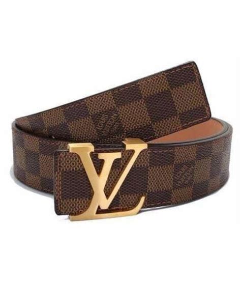 louis vuitton lv brown leather belt